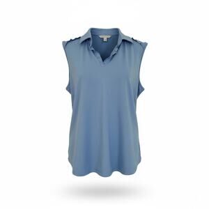 Greg Norman Blue Sleeveless Golf Polo Lightweight Stretch Performance Top XXL